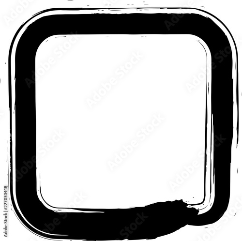 筆文字　四角　黒
