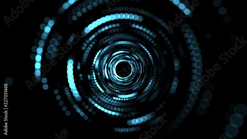 Science tunnel background texture. Animation of futuristic fantasy technology. Space travel backdrop.