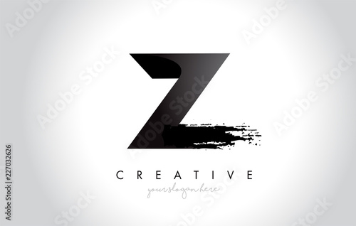 Z Letter Design with Brush Stroke and Modern 3D Look.