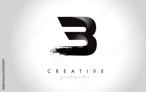 B Letter Design with Brush Stroke and Modern 3D Look.