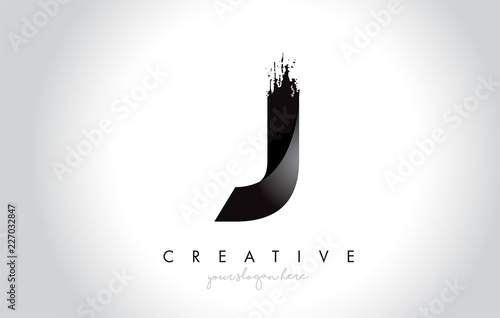 J Letter Design with Brush Stroke and Modern 3D Look.