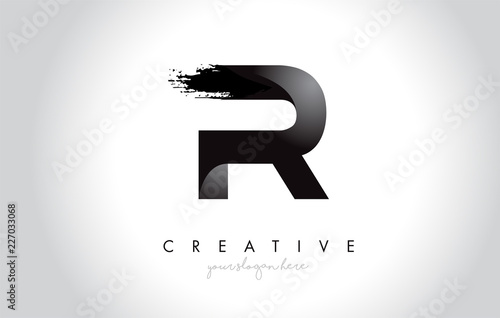 R Letter Design with Brush Stroke and Modern 3D Look.