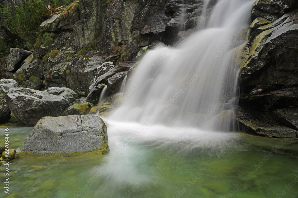 cascade waterfall in Tatra mountains cascade waterfall in Tatra mountains