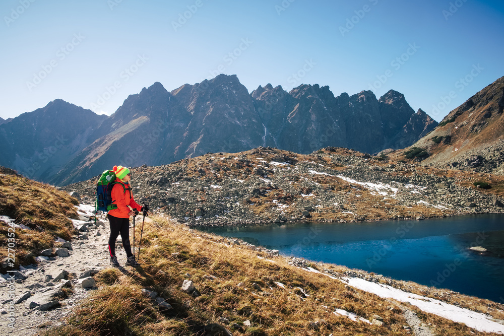 Feel freedom and enjoy winter mountain landscape near lake