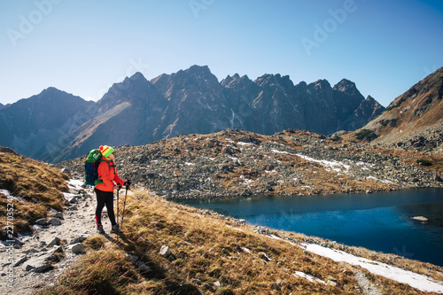 Feel freedom and enjoy winter mountain landscape near lake