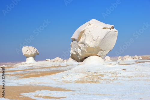 The limestone formation in White desert. Sahara. Egypt