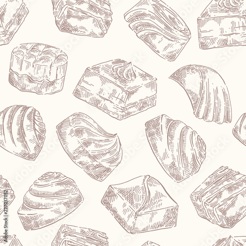 Chocolate sweets pattern sketch
