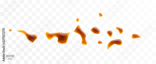 Realistic Vector Soy Souse Teriyaki or Balsamic Vinegar Drops