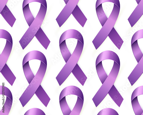 Realistic purple Awareness Ribbon seamless pattern to World Lupus Day. 3d violet tape