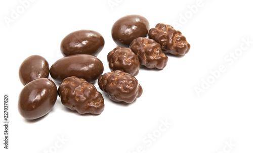 chocolate covered nuts isolated