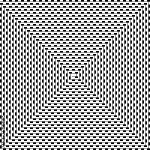 striped line spun into a spiral, black and white psychedelic pattern
