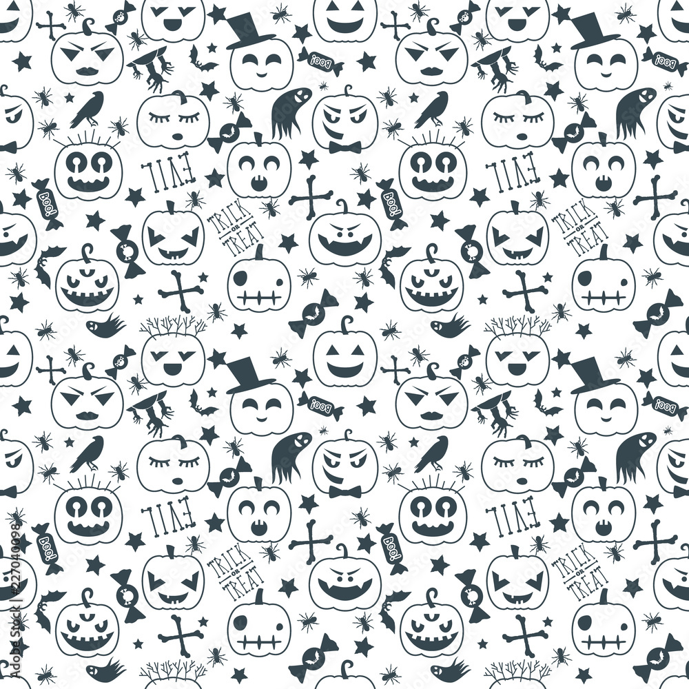 Halloween background. Seamless pattern design. Vector illustration Halloween background. Seamless pattern design. Vector illustration