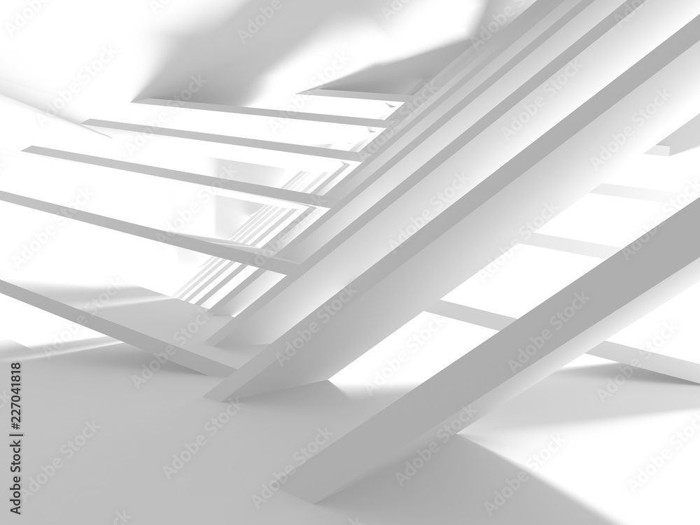 Fototapeta premium White Architecture Construction Modern Interior Background