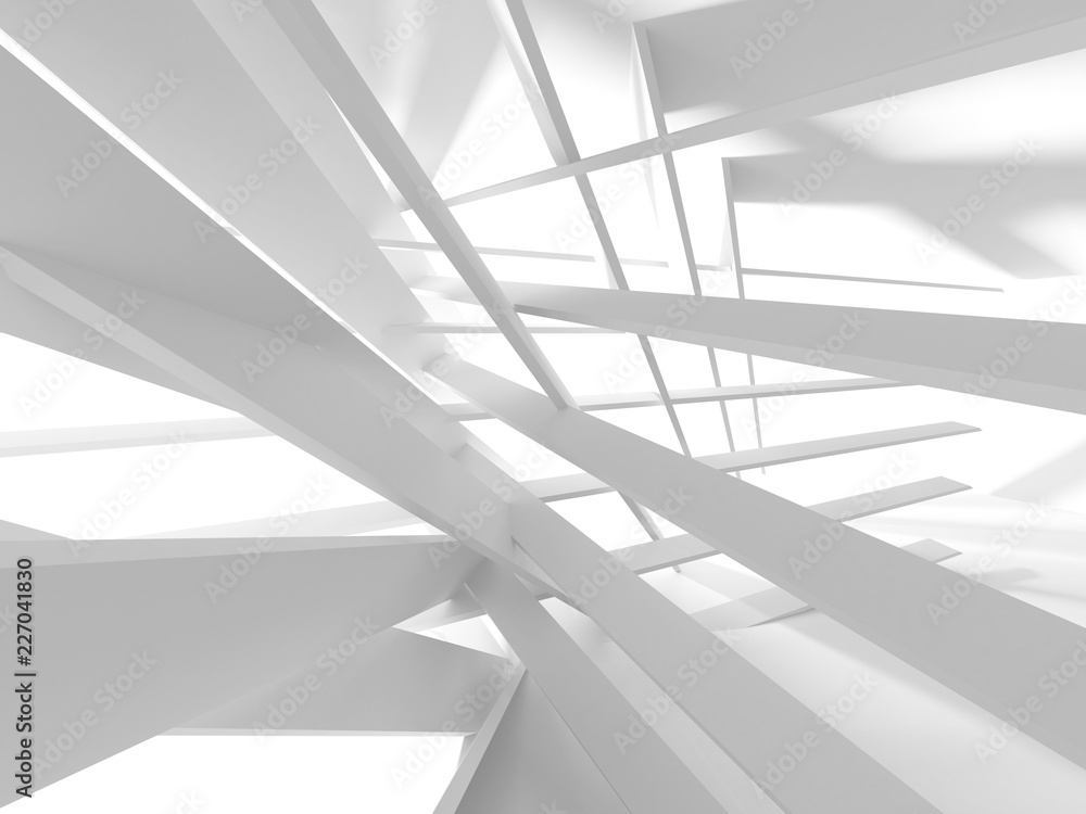 Fototapeta premium White Architecture Construction Modern Interior Background