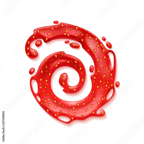 Strawberry jam splash - spiral form.