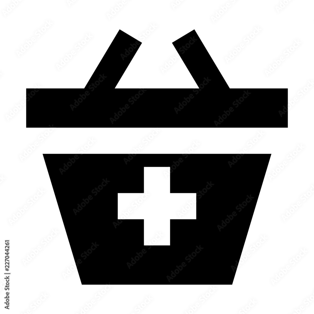 Obraz premium Basket Add Commerce Market Shop Supermarket vector icon