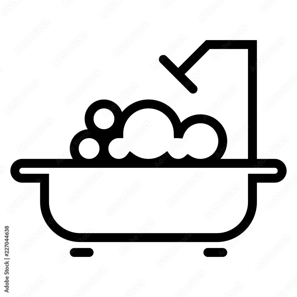 Bath Household Housekeeping Clean Wash vector icon Bath Household Housekeeping Clean Wash vector icon