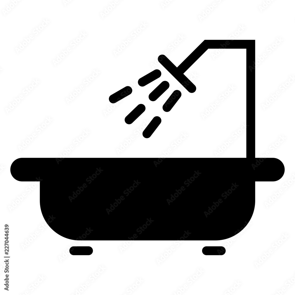 Bath Shower Household Housekeeping Clean Wash vector icon Bath Shower Household Housekeeping Clean Wash vector icon