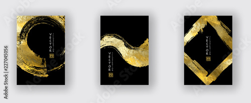 Vector Black and Gold Design Templates set