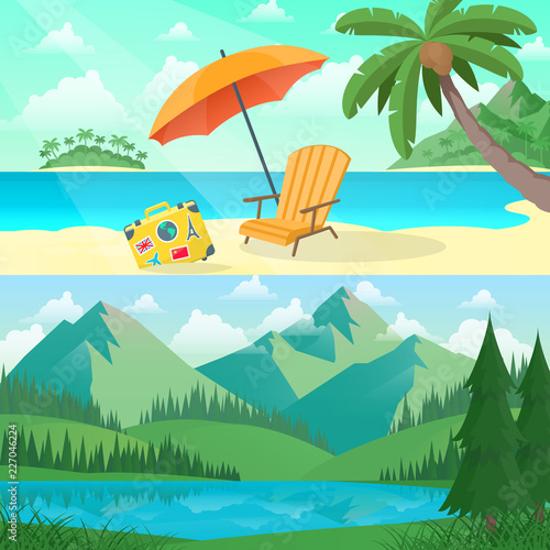 Landscape sea and mountains