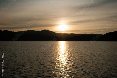 sunset in lake