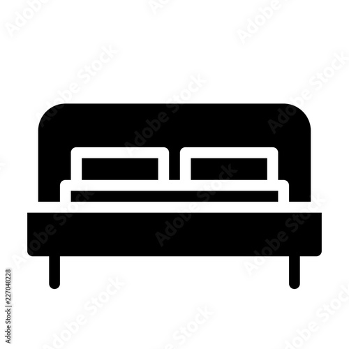 Bed Housekeeping Home Furniture Living Interior vector icon