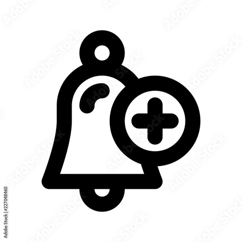 Bell Add Alarm Bell Signal Alert vector icon