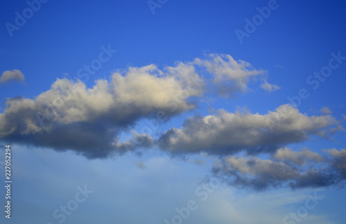 Blue sky with beautiful textural clouds.