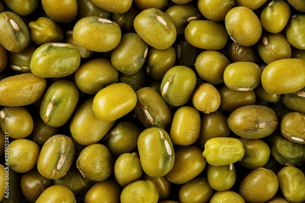 Green mung beans background. Macro texture. Vegetarian Protein Green mung beans background. Macro texture. Vegetarian Protein