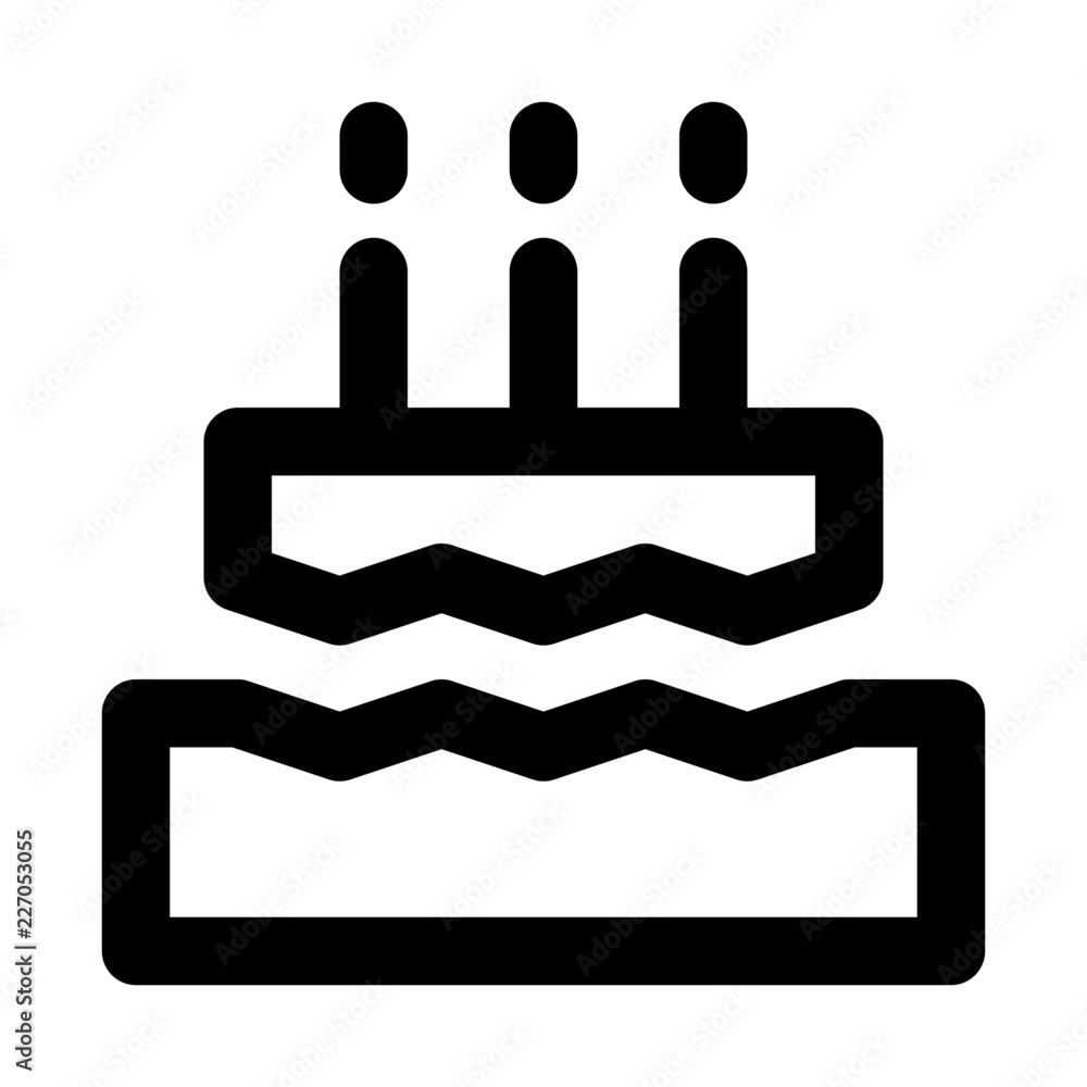 Fototapeta premium Birthday Cake Festival Party Holiday vector icon