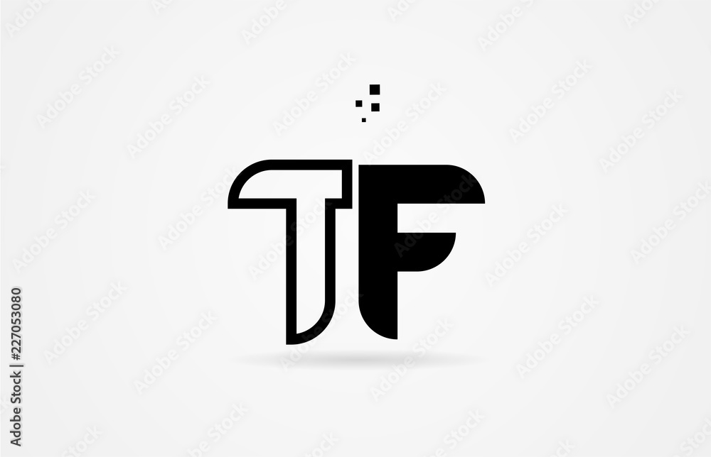 black and white alphabet letter tf t f logo icon design black and white alphabet letter tf t f logo icon design