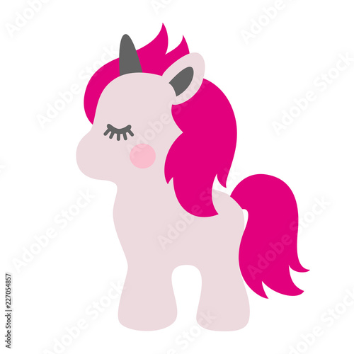 Unicorn. Fairy-tale character. Isolated object. Flat design. 