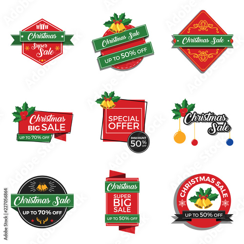 Set of Christmas Sale Banners