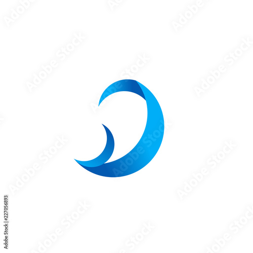 Fototapeta Naklejka Na Ścianę i Meble -  Alphabet letter D wave logo icon symbol simple