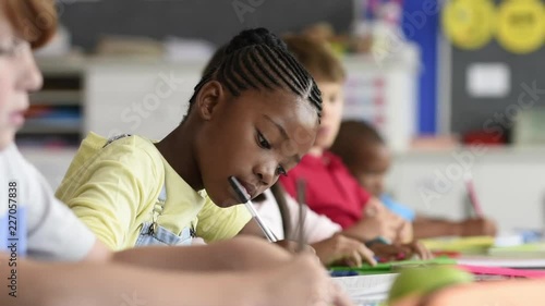 African girl at elementary school
