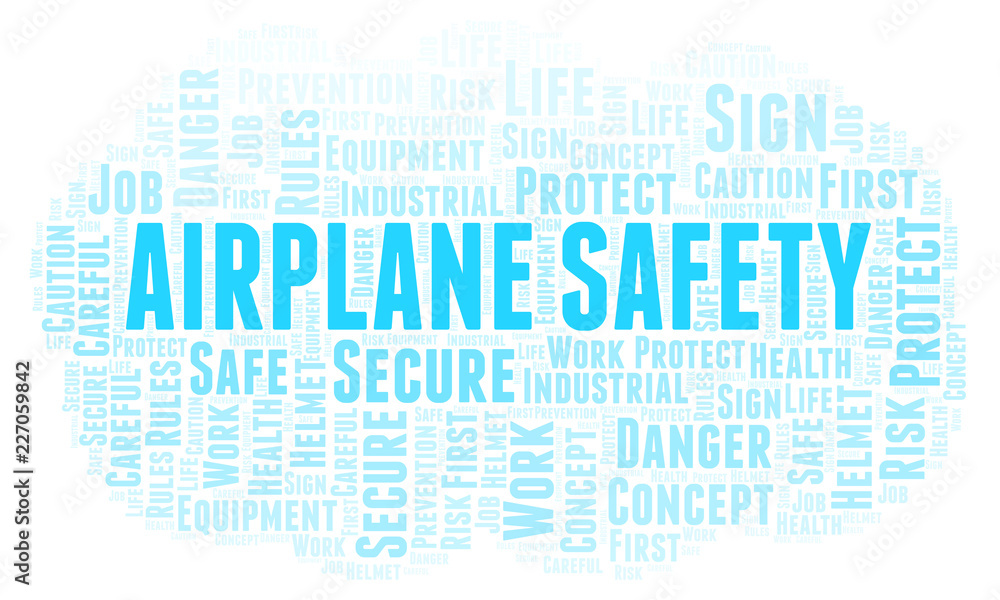 Obraz premium Airplane Safety word cloud.