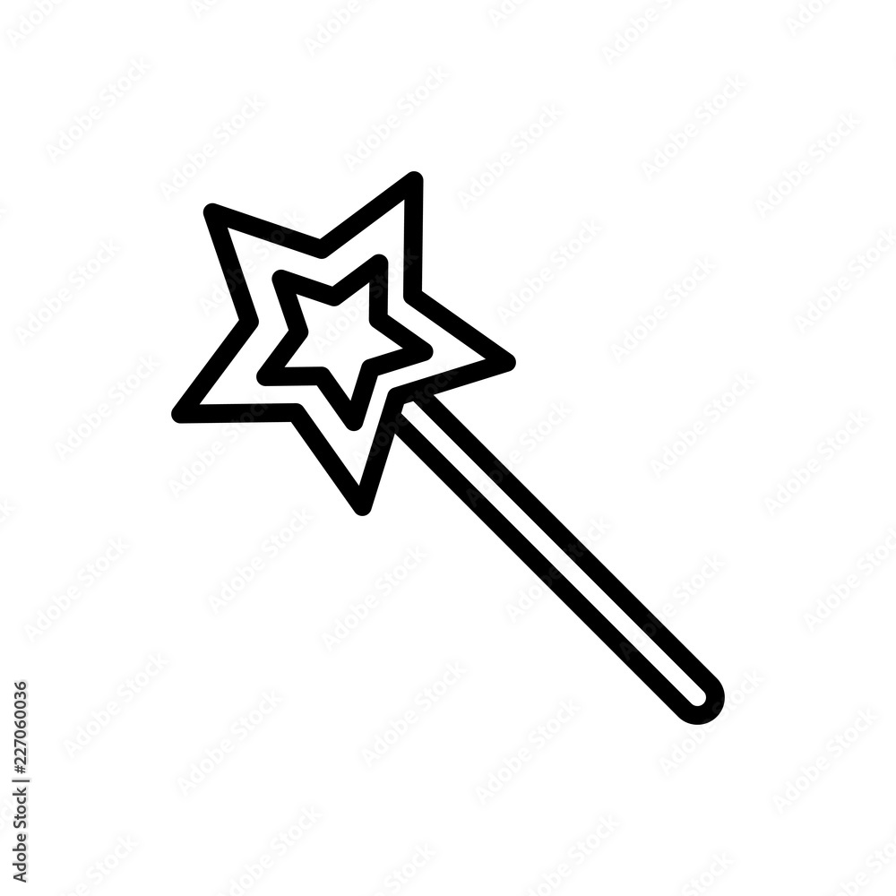 Christmas magic wand decoration line icon Christmas magic wand decoration line icon