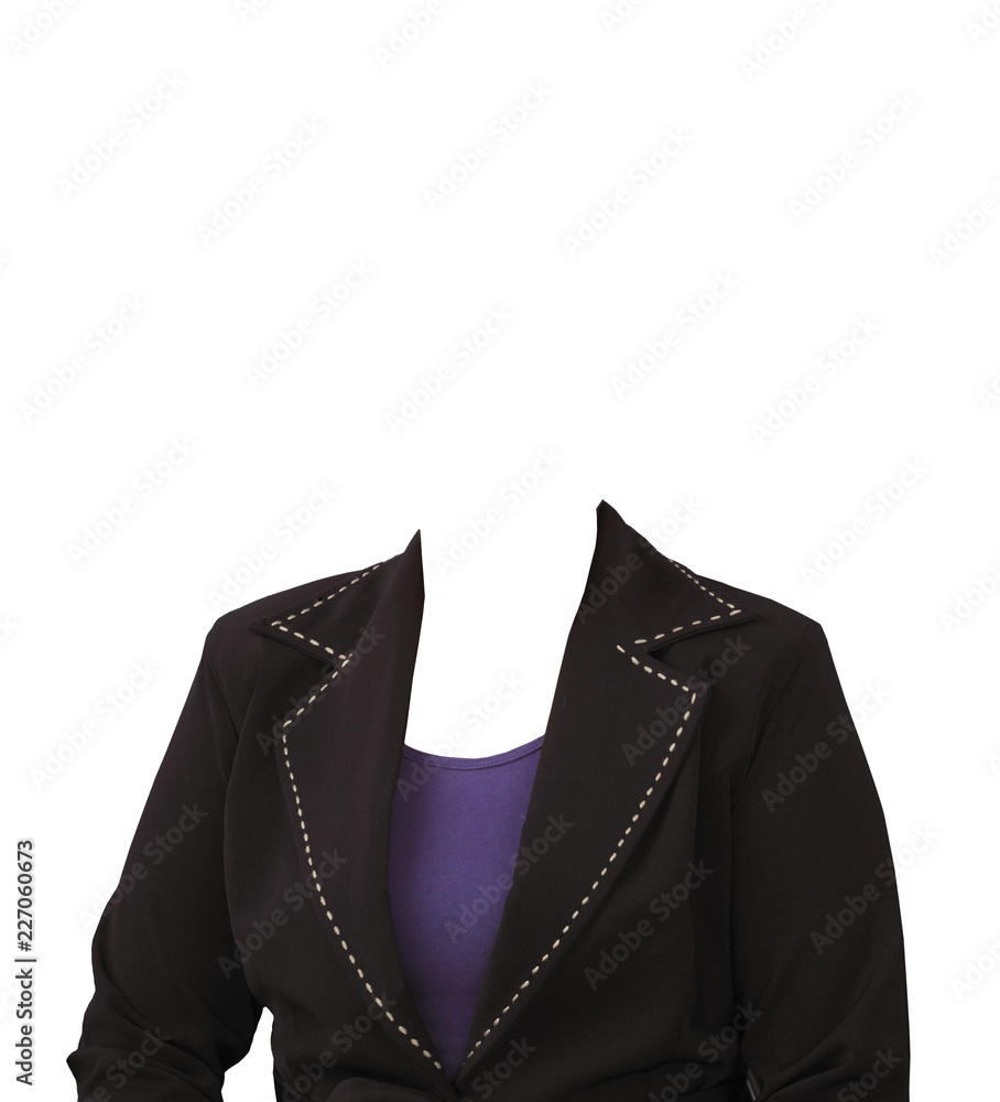 Woman Suit Without Head on White Background. Woman Suit Without Head on White Background.