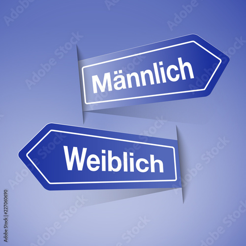 Wegweiser: männlich, weiblich