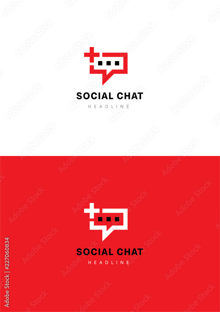 Social chat logo template.