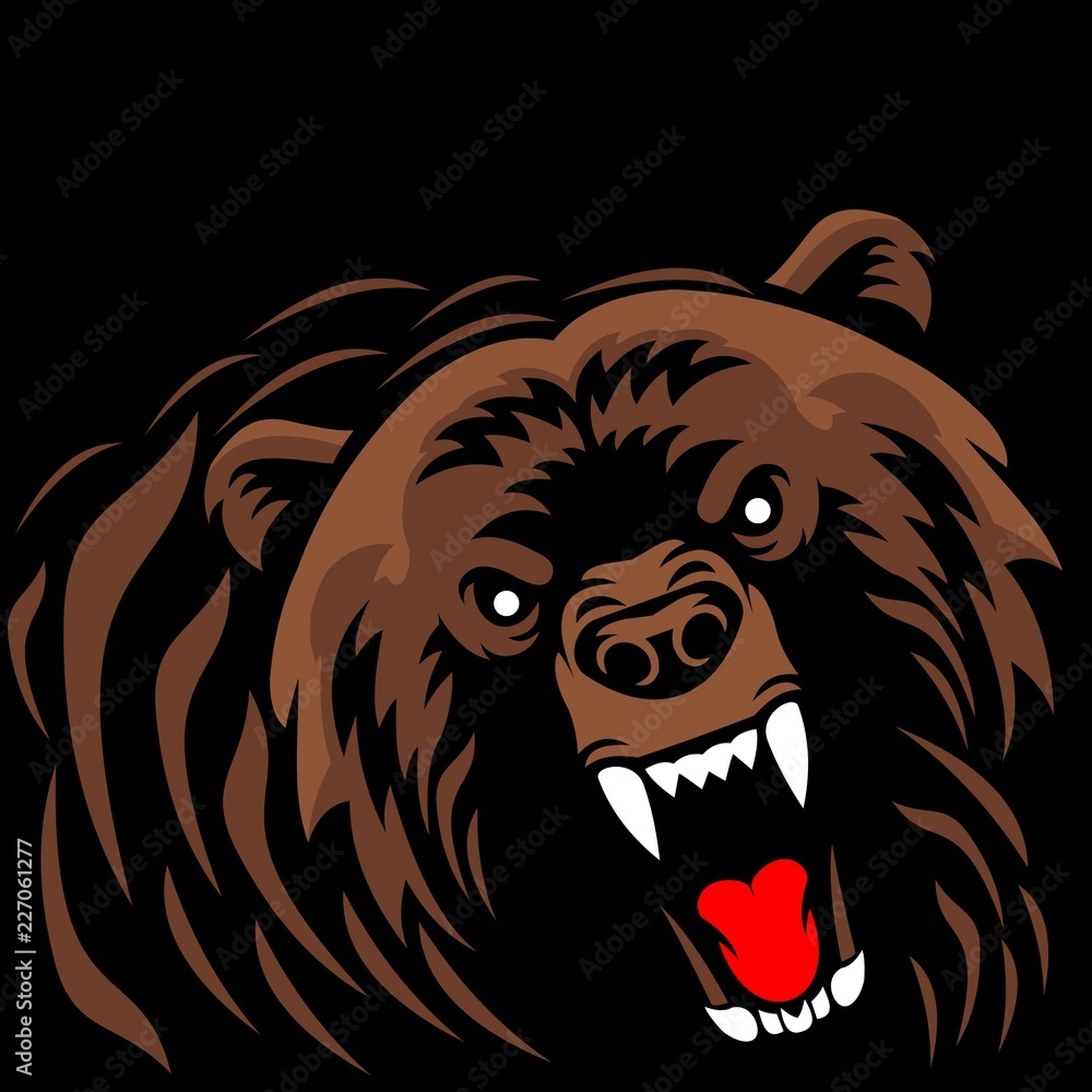 Fototapeta premium Bear Animal Illustration Beast Angry Icon Logo Design Template Element Vector