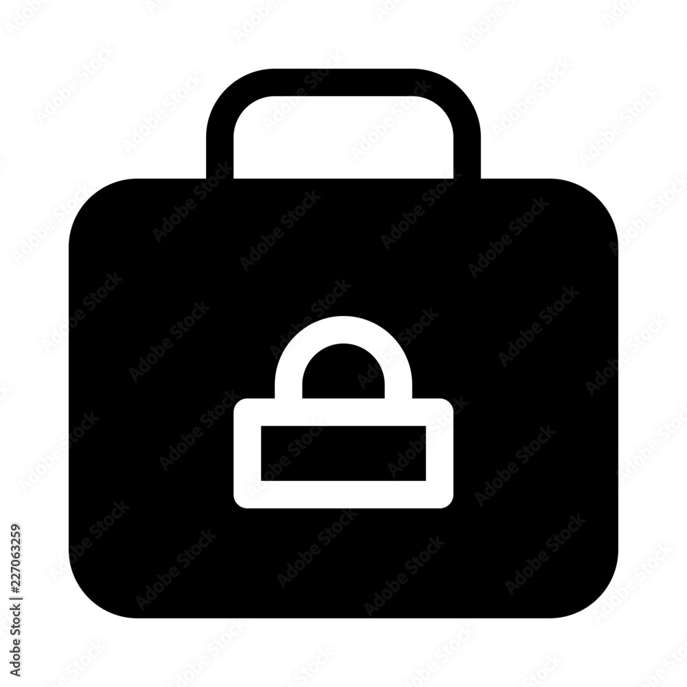Briefcase Lock Security Protect Protection Secure vector icon Briefcase Lock Security Protect Protection Secure vector icon