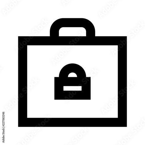 Briefcase Lock Security Protect Protection Secure vector icon