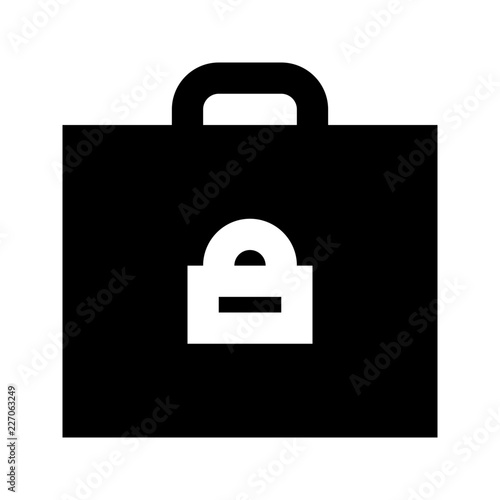 Briefcase Lock Security Protect Protection Secure vector icon
