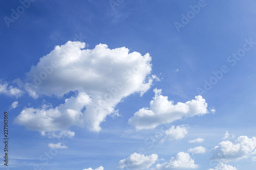 White cloud over blue sky  Beautiful summer sky background  weather and season concept background