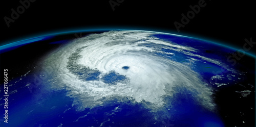 Fototapeta Naklejka Na Ścianę i Meble -  Extremely detailed and realistic high resolution 3D illustration of a Hurricane. Shot from Space. Elements of this image are furnished by Nasa.