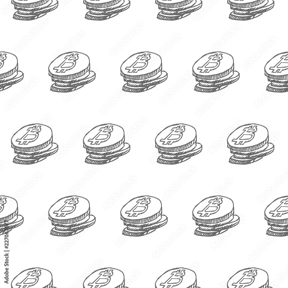 pile of bitcoins isolated on white background, vector illustration pile of bitcoins isolated on white background, vector illustration