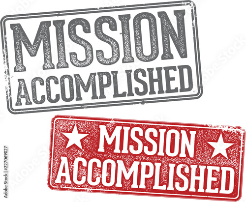 Mission Accomplished Rubber Stamp