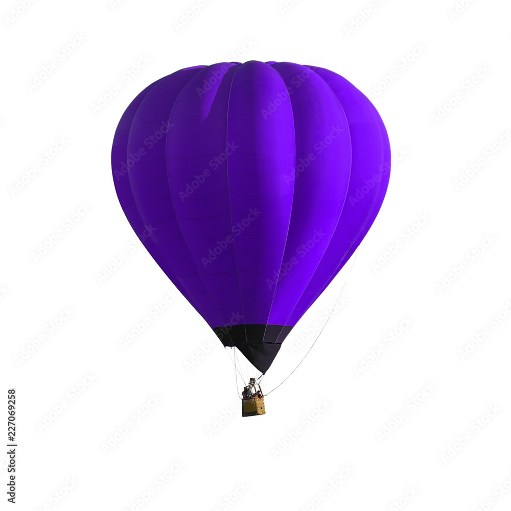 Naklejka premium Purple or violet Hot air balloon isolated