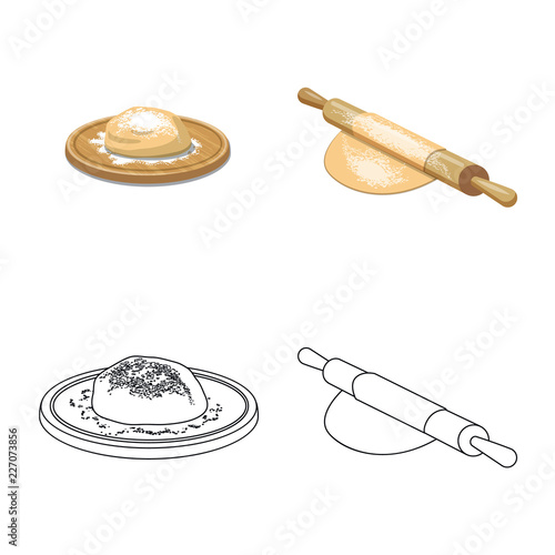 Isolated object of pizza and food icon. Set of pizza and italy stock symbol for web.